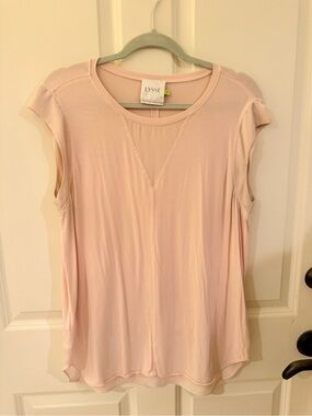 Lysse Light Blush Pink Cap Sleeve Scoop Tank